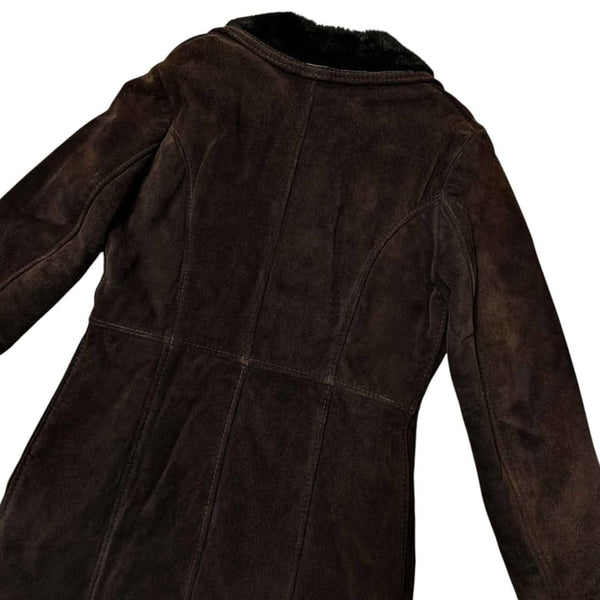 1970's Vintage Dark Brown Suede Coat