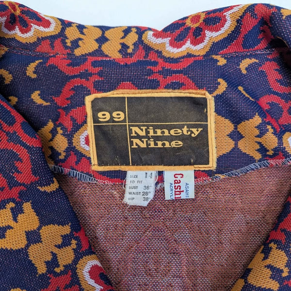 1970's Vintage Geometric Floral Crimplene Jacket