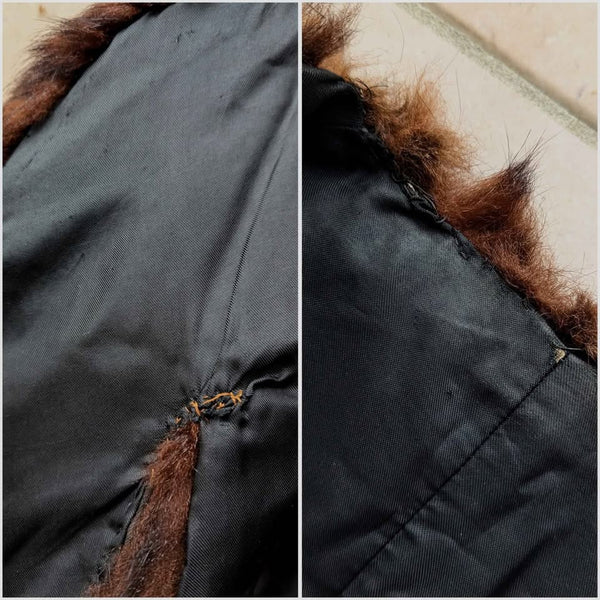Vintage Dark Brown Fur Shawl