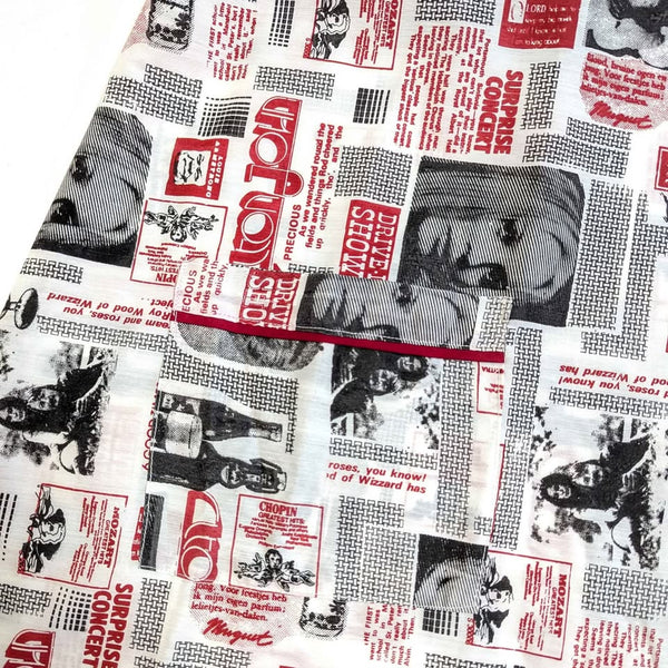 1960's Vintage Newspaper Print Shift Dress