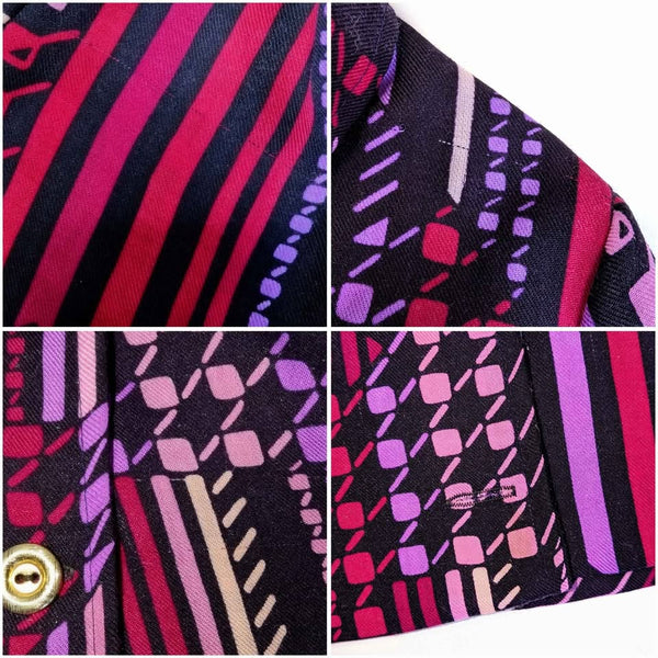 1970's Vintage Pink and Purple Geometric Shirt