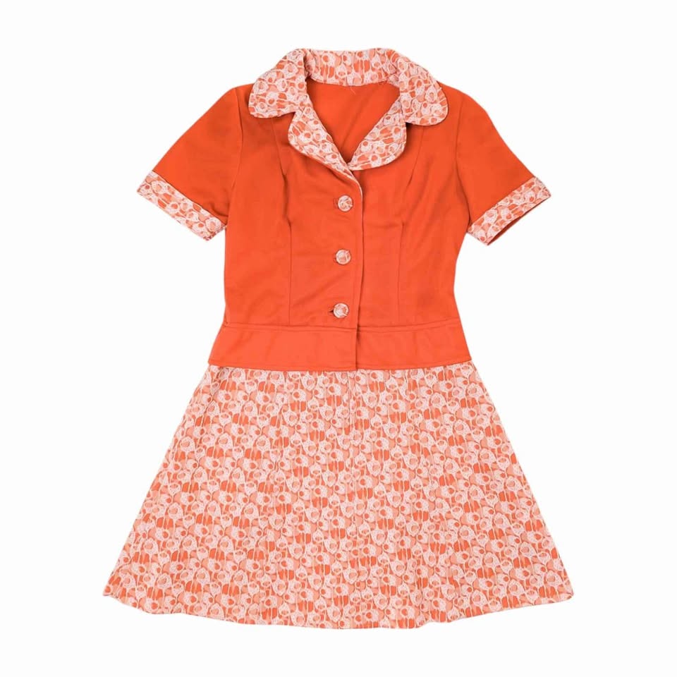 orange mod dress Fever London Nouveau Dress in Orange/Mustard