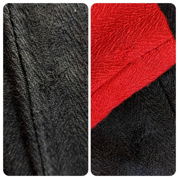 1960's Vintage Red and Black Mod Winter Dress