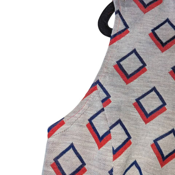 1960's Vintage Grey Geometric Mod Dress
