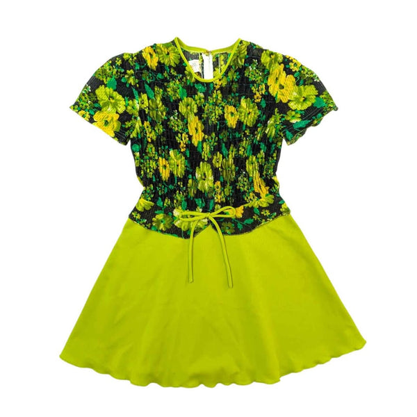 1960's Vintage Lime Green Mod Mini Dress