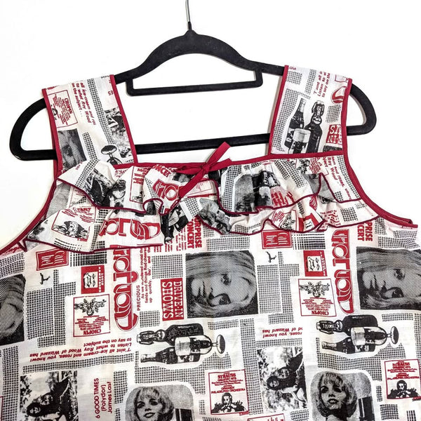 1960's Vintage Newspaper Print Shift Dress