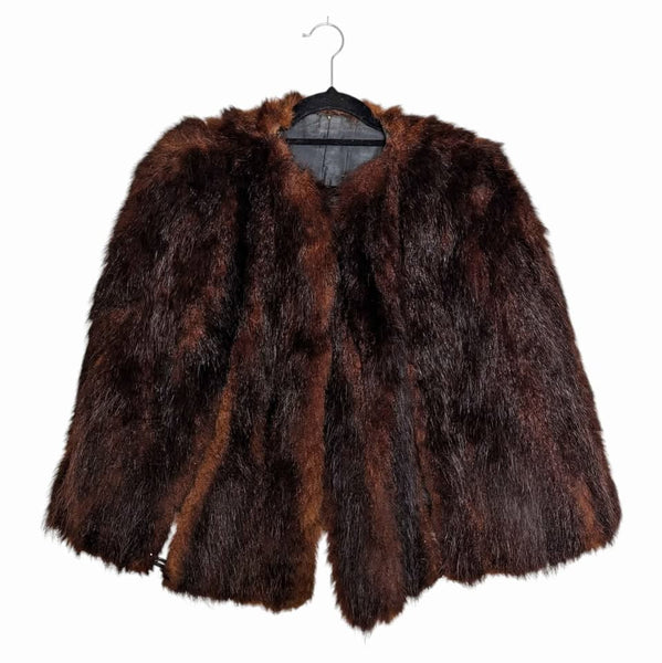 Vintage Dark Brown Fur Shawl
