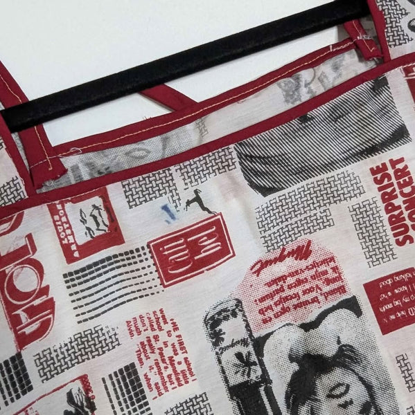 1960's Vintage Newspaper Print Shift Dress