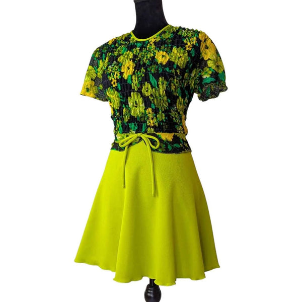 1960's Vintage Lime Green Mod Mini Dress
