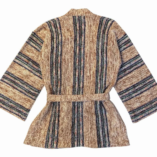 1970's Vintage Striped Brown Knit Cardigan