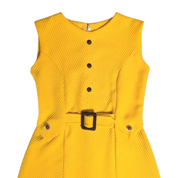 1960's Vintage Bright Yellow Mod Mini Dress