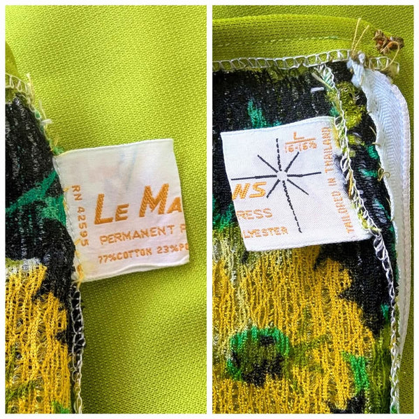 1960's Vintage Lime Green Mod Mini Dress