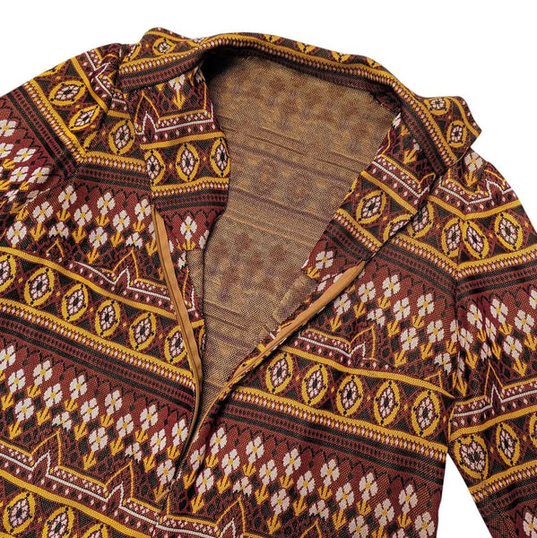 1970's Vintage Brown Flower Power Top