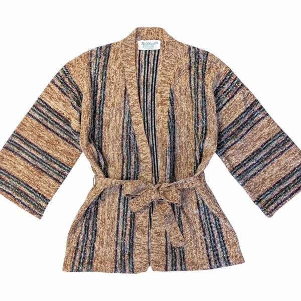 1970's Vintage Striped Brown Knit Cardigan