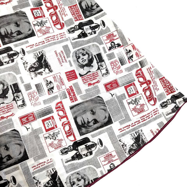 1960's Vintage Newspaper Print Shift Dress