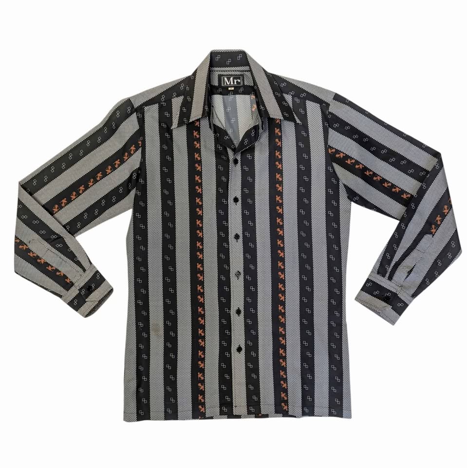 1970's Vintage Men's Pattern Button Up Shirt Kitsch Vintage 1970's Vintage Men's Pattern Button Up Shirt Kitsch Vintage
