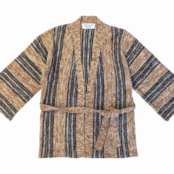 1970's Vintage Striped Brown Knit Cardigan