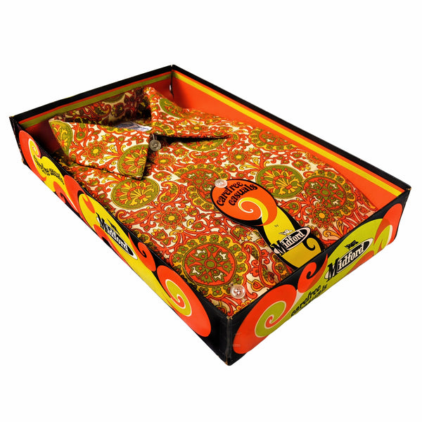1970's Vintage Paisley Shirt Deadstock Children's - Style #1 Orange
