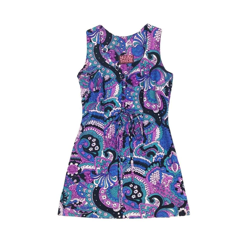 1960's Vintage Psychedelic Purple Paisley Tunic Top / Micro Mini Dress –  Kitsch Vintage