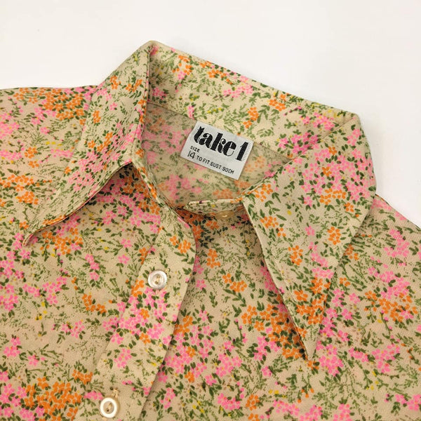 1970's Vintage Deadstock Floral Nylon Shirt #2