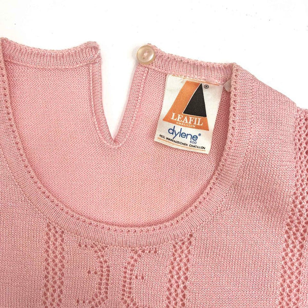 1960's Vintage Pastel Pink Knit Top