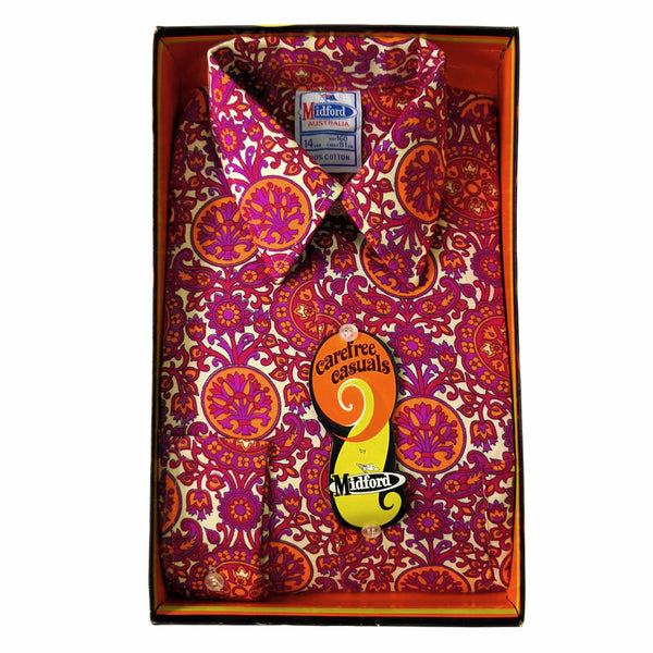 1970's Vintage Paisley Shirt Deadstock Children's - Style #2 Pink