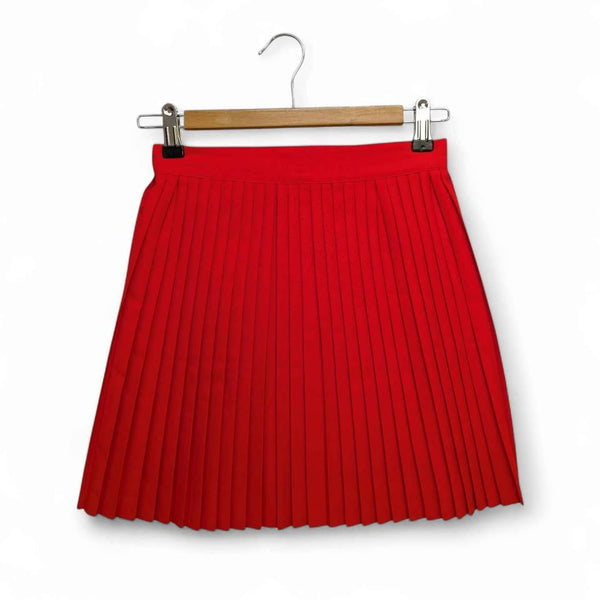 1980's Vintage Red Pleated Mini Skirt