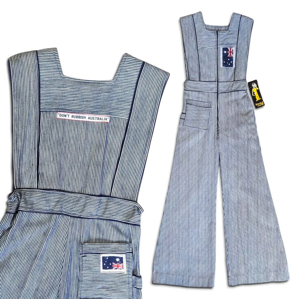 1970s Deadstock Vintage Australian Environmentalist Flared Overalls