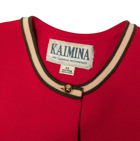 1960's Vintage Red Wool Knit Mod Tunic Vest