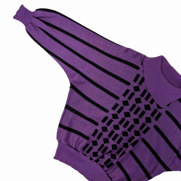 1980's Vintage Purple Geometric Sweater