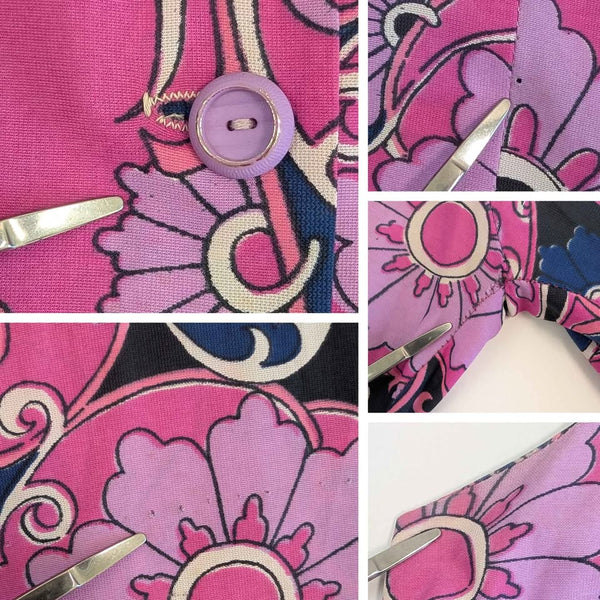 1970's Vintage Psychedelic Pink Paisley Jumpsuit