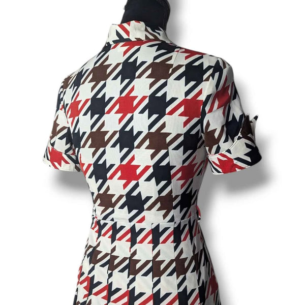 1970's Vintage Mod Houndstooth Dress