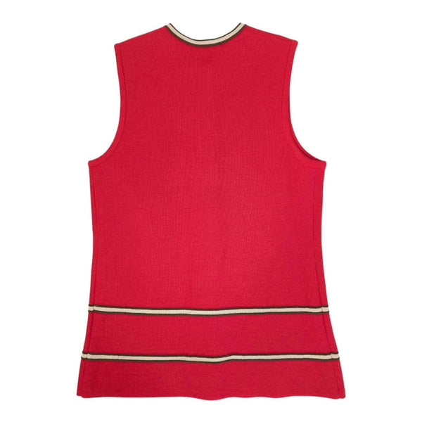 1960's Vintage Red Wool Knit Mod Tunic Vest