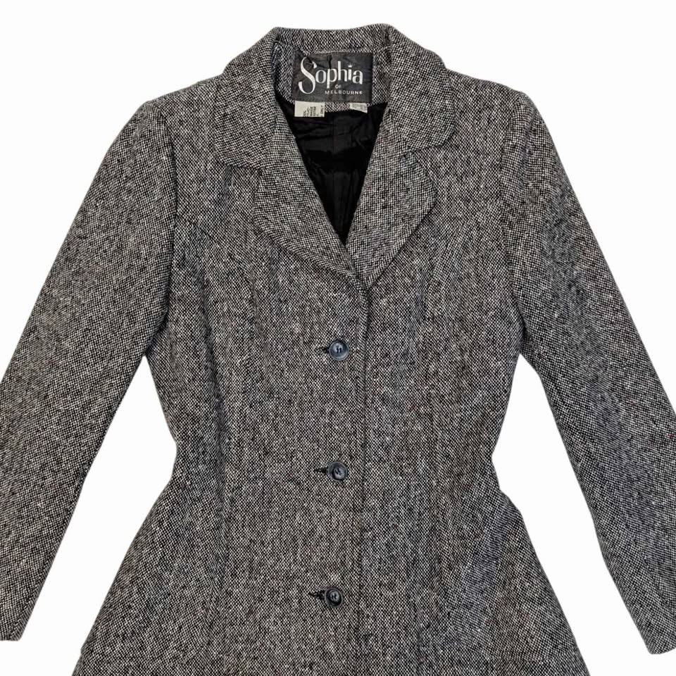 1970's Vintage Grey Wool Coat