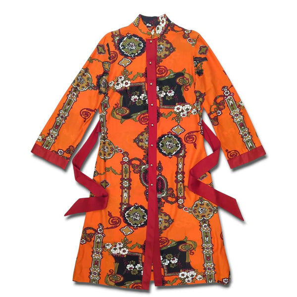 1960's Vintage Orange Psychedelic Dress