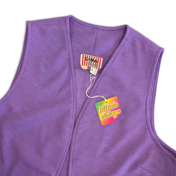 1960's / 1970's Vintage Purple Crimplene Vest