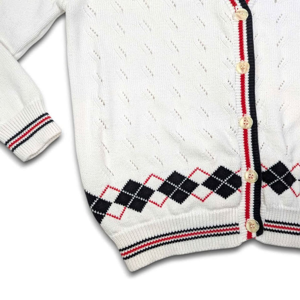 1990's Vintage White Cotton Cardigan