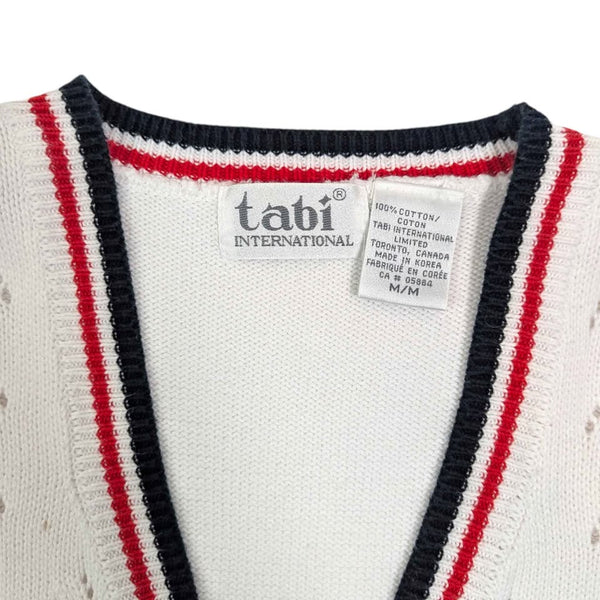 1990's Vintage White Cotton Cardigan