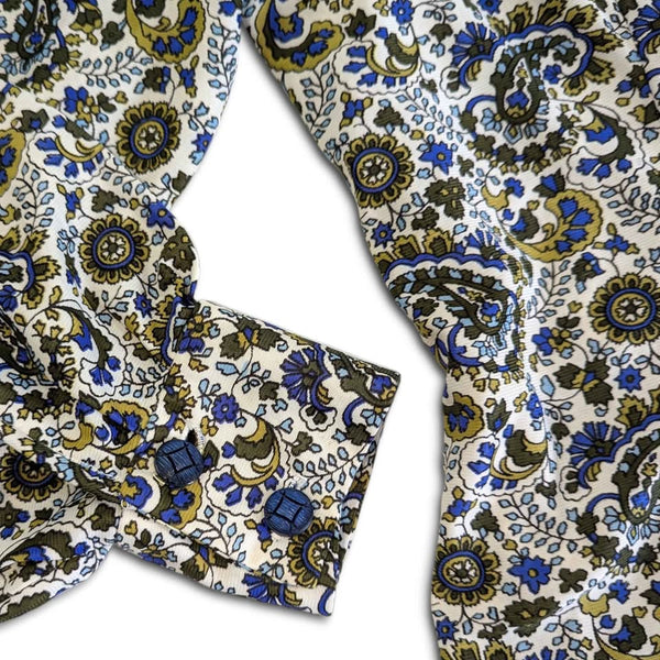 1960's Vintage Green Paisley Dress
