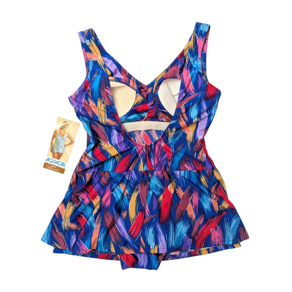 1970's Deadstock Vintage Colourful Abstract Swimsuit