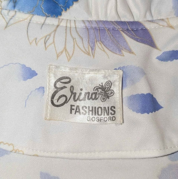 1970's Vintage White and Purple Floral Dress and Bolero Top Set