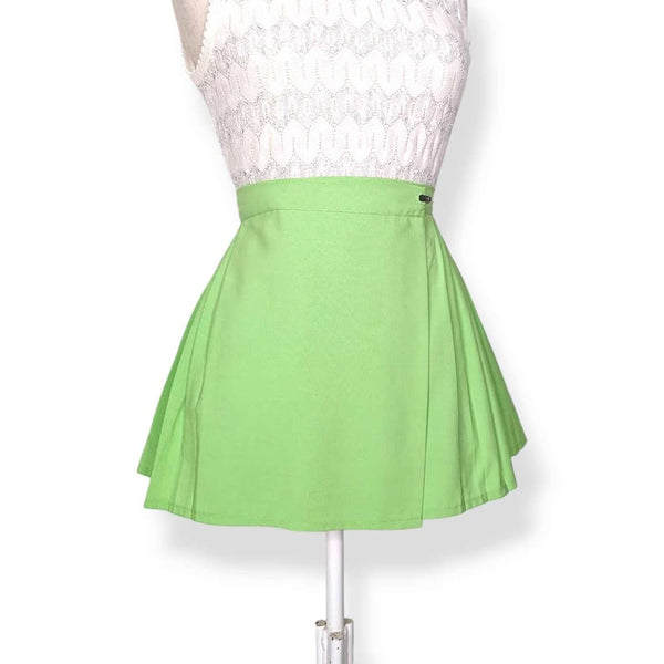 1980's Vintage Pastel Lime Green Mini Skirt