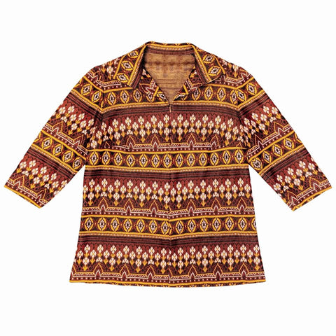 1970's Vintage Brown Flower Power Top