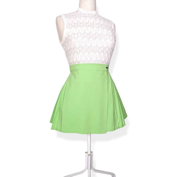 1980's Vintage Pastel Lime Green Mini Skirt