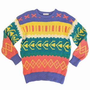 1980's Vintage Colourful Wool Sweater