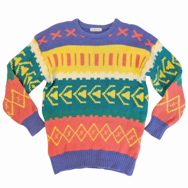 1980's Vintage Colourful Wool Sweater
