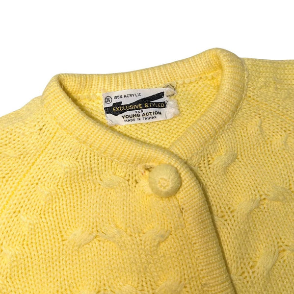 1960's Vintage Pastel Yellow Cardigan