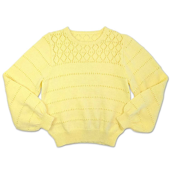 1970's Vintage Pastel Yellow Handknit Sweater