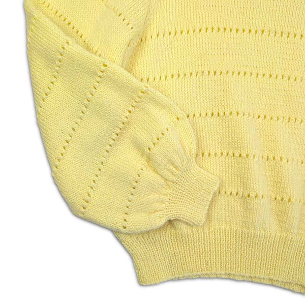 1970's Vintage Pastel Yellow Handknit Sweater