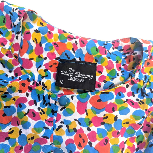 1980s Vintage Rainbow Confetti Top